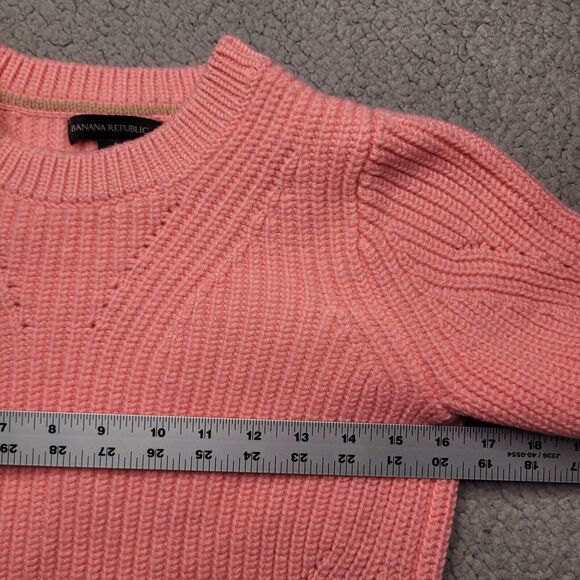 Banana Republic Sweater Womens Small Pink Wool Knit Chunky Crewneck Minimalist - Picture 6 of 7